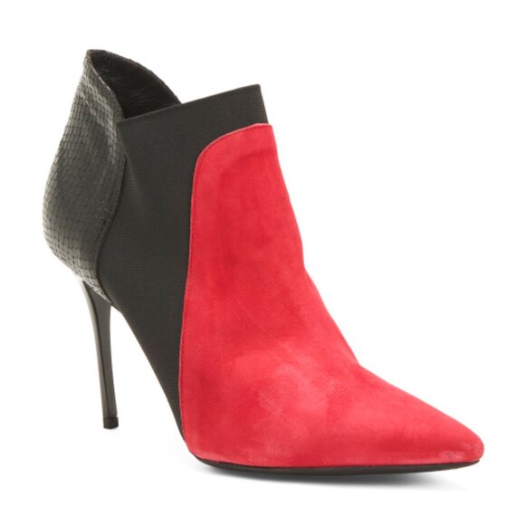 new Beautiisoles by Robyn Shreiber Made in Italy  Abby Red Sued heels 7M4 - Picture 6 of 6